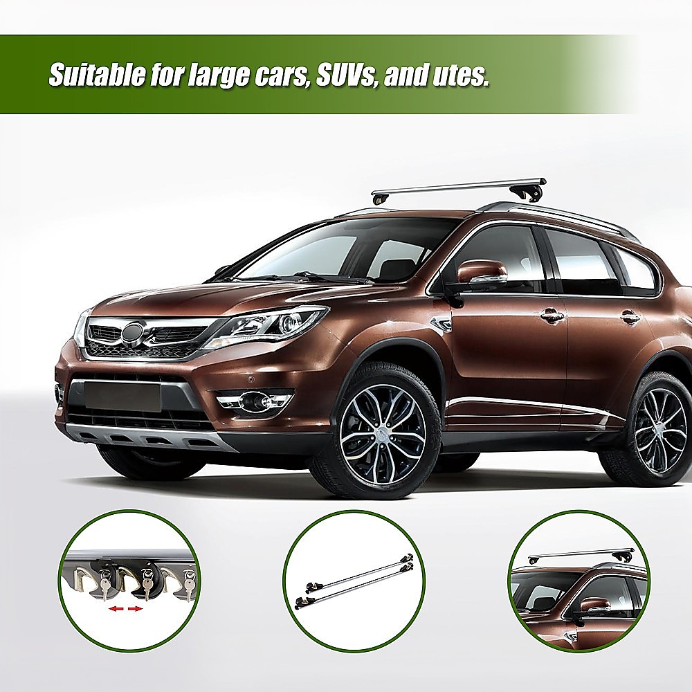 Universal Car Top Roof Rail Rack Cross Bar Aluminium Lockable 1350MM โ image 6