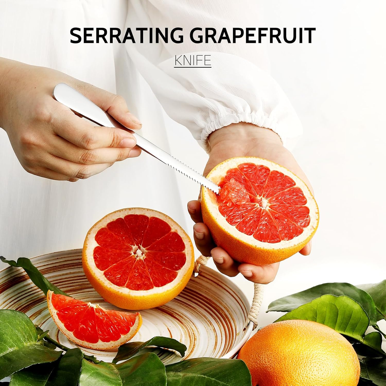 4-piece Grapefruit Spoons and Grapefruit Knife, 18/8 Stainless Steel โ image 4