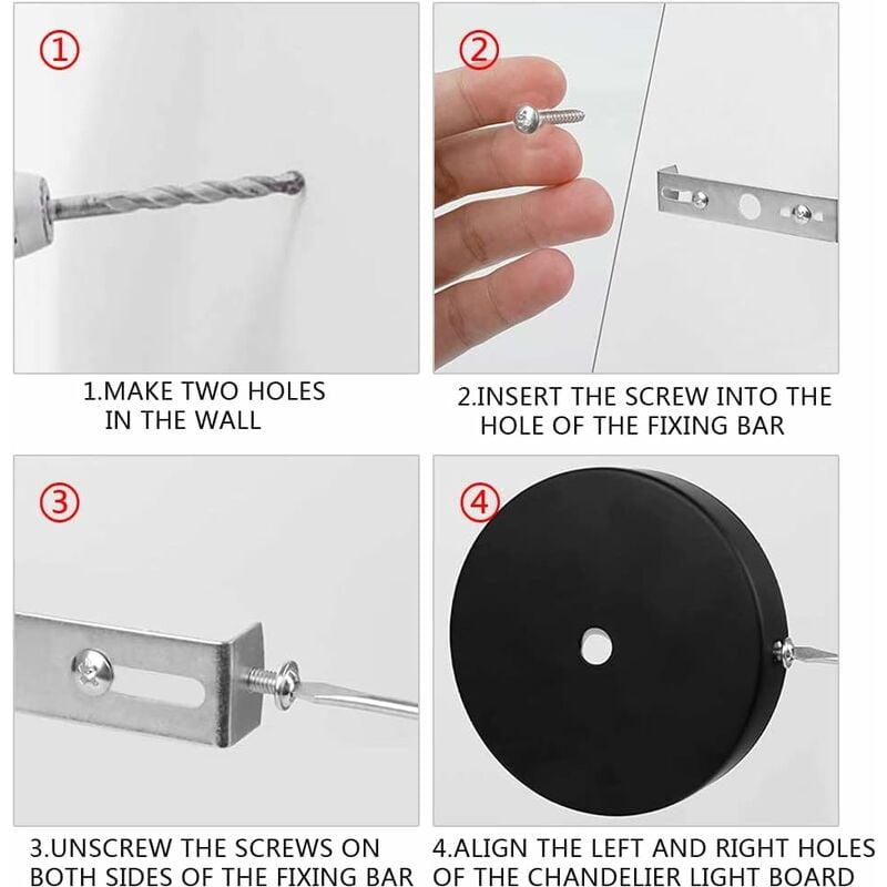 4 pcs 90Mm Ceiling Light Pendant Plate For Mounting Plate Cover Base Mount For Pendant Chandelier Ceiling Light Ceiling — image 3