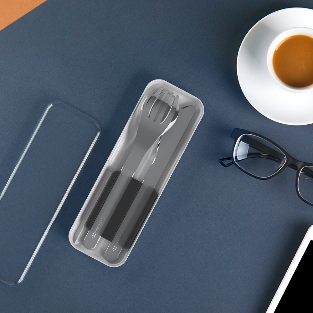 Monbento Mb Slim Box Stainless Steel Cutlery Set - Trio Knife - Black — image 4