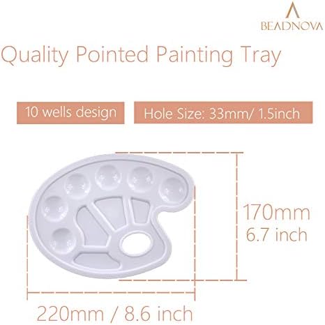BEADNVOA Paint Tray Palette Paint Pallet with Thumb Hole Model Painter Tray for Kids Artists Painters (3 pcs, for Acrylic, Oil, Watercolor) โ image 2