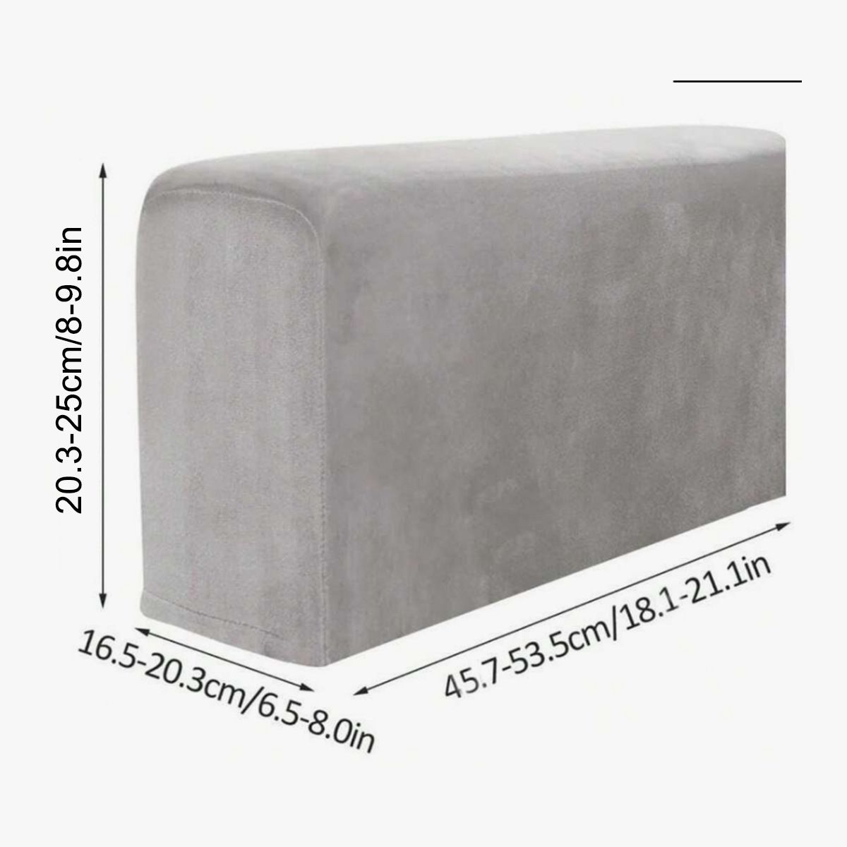 2Pcs Light Grey Armrest Covers, Washable Stretch Couch Arm Covers Couch Sofa Armchair Slipcovers for Chairs Sofa Furniture Protector Recliner Sofa — image 5