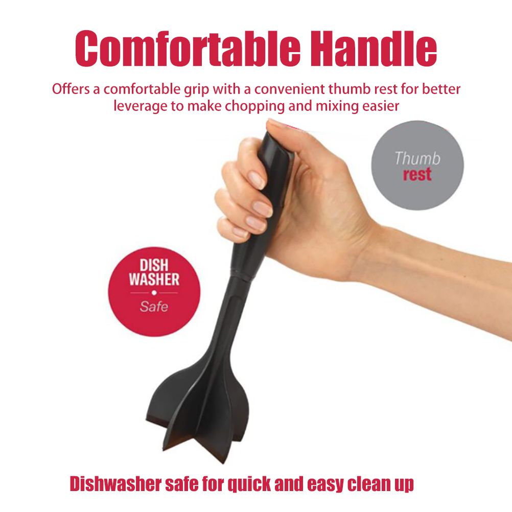 Meat Chopper Multifunctional Ground Beef Masher Burger Chopper Utensil Non Stick Cookware — image 5
