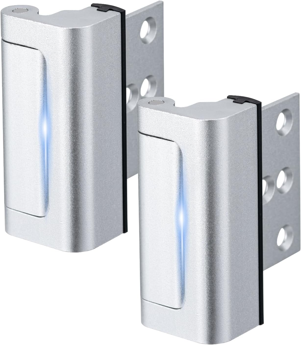 2 Pack Home Security Door Lock,Childproof Door Reinforcement Lock,with 3" Stop Withstand 800 lbs,for Inward Swing Doors,Night Kids Safety Metal Flip Lock