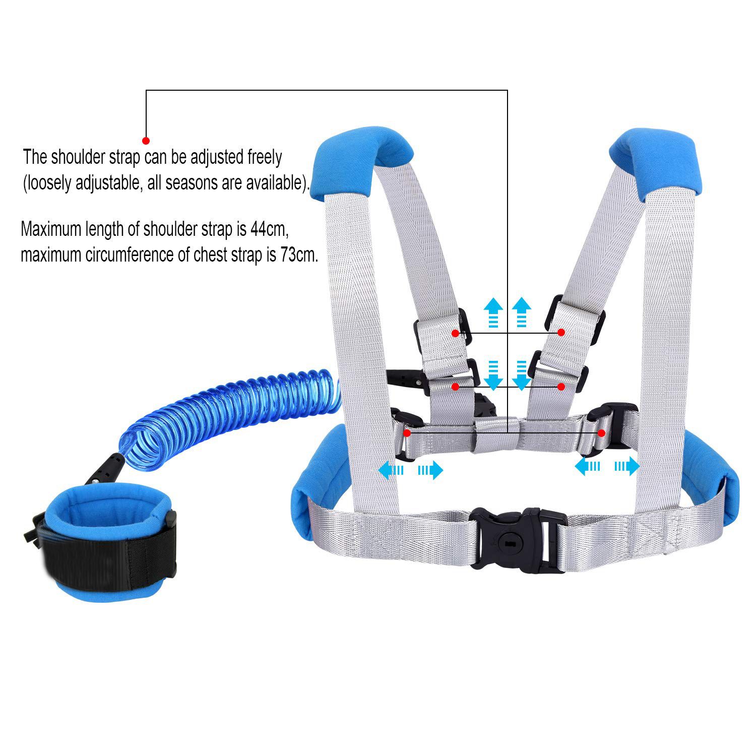 Toddler Reins for Walking, Baby Harness Walking Leash, Anti Lost Wrist Link, Safety Backpack with Lock for Kids — image 3