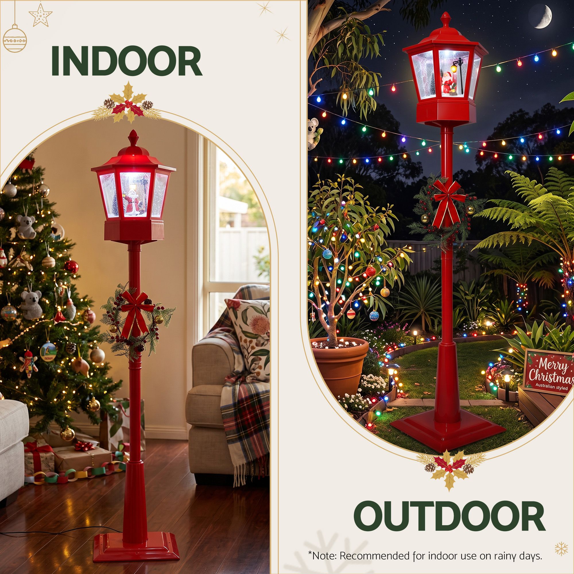 1.8M Christmas Lights Post Lamp LED Outdoor Decorations Jingle Jollys โ image 2