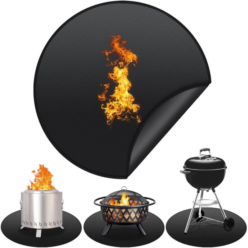 Round Barbecue Mat Floors, 120 and Cm Barbecue Mat Fireproof Floor Mat as Well as for Camping., 48in