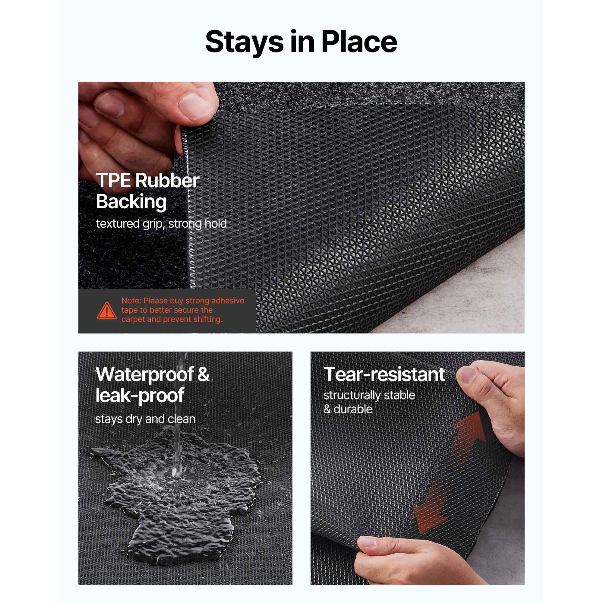 Garage Floor Mat, 2.3 x 5.79 M Waterproof Protection from Water,Snow, Rain,Mud and Oil for Cars, Non-slip Heavy Duty Containment Mat with TPE Anti-Leak Backing — image 4