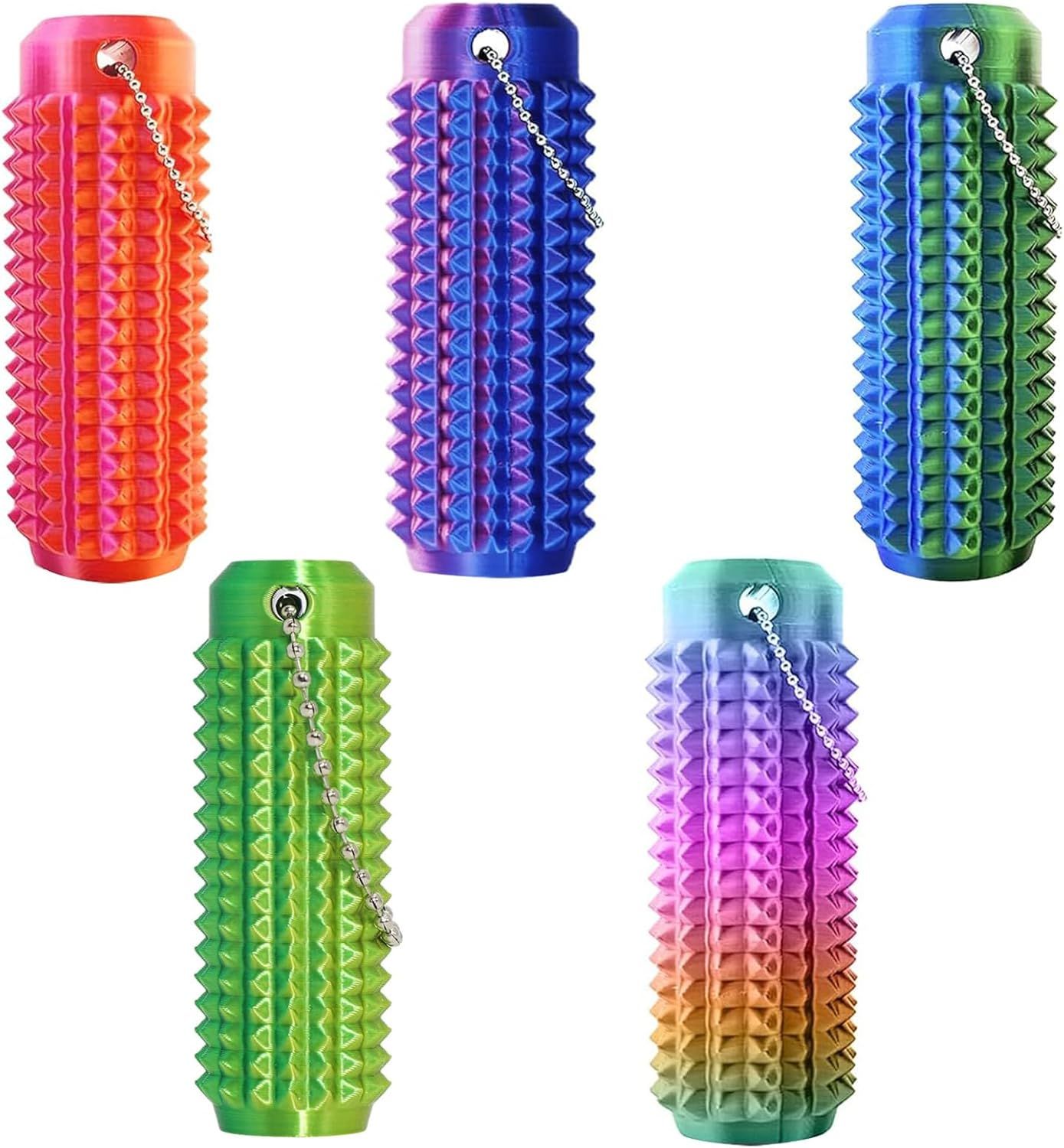 5PC Little Ouchies Fidget Toys Adults, Pain Stim Pocket Sensory Toys for Anxiety and Stress Reduction,Portable Travel Stress Relief Spiky Fidget Keychain โ image 2