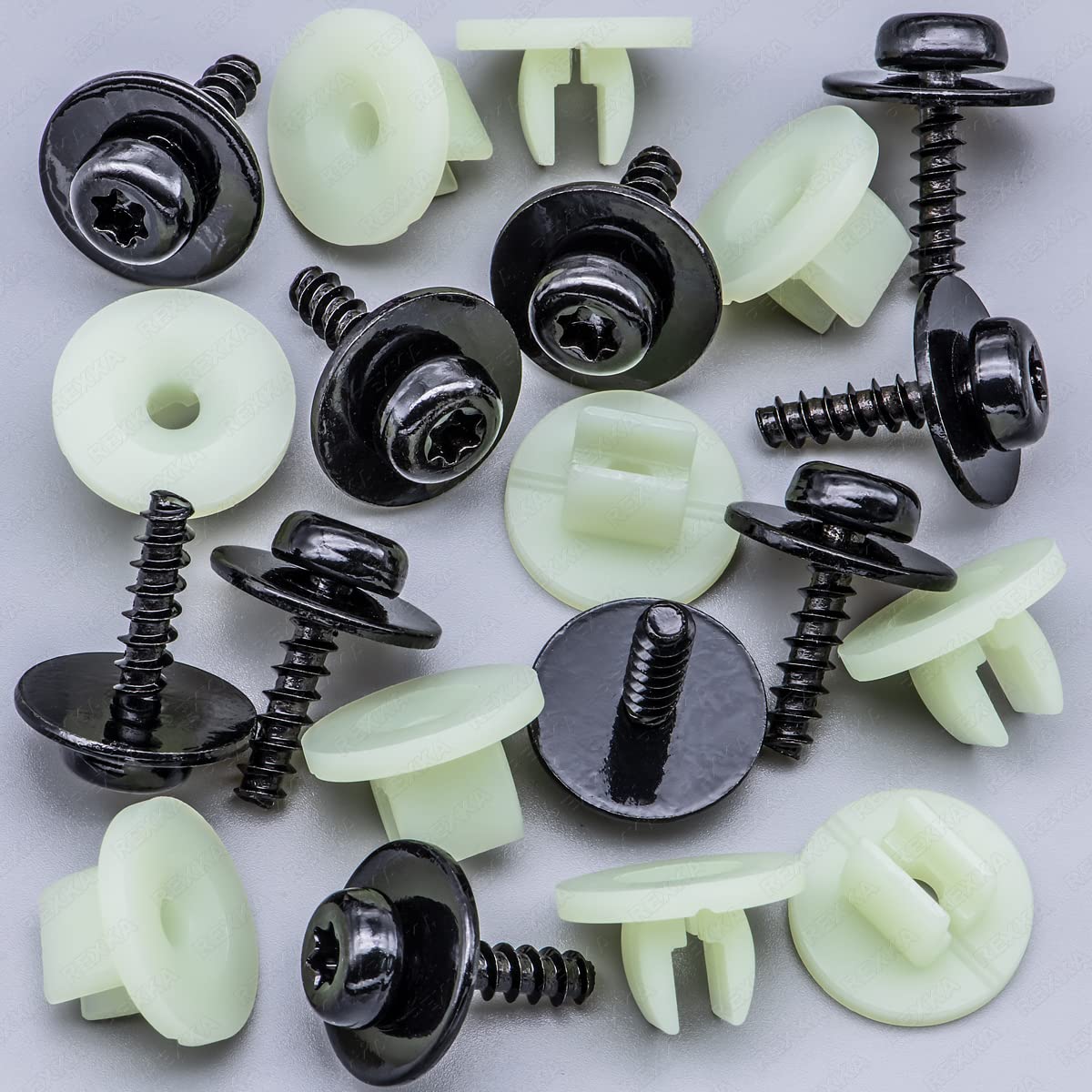 Rexka 10 Sets Engine Splash Shield Screws for Ford - T30 Torx Head Bolts and Grommets for Undertray Engine Fender Liner Deflector Grille for Ford Escape F-150 โ image 2