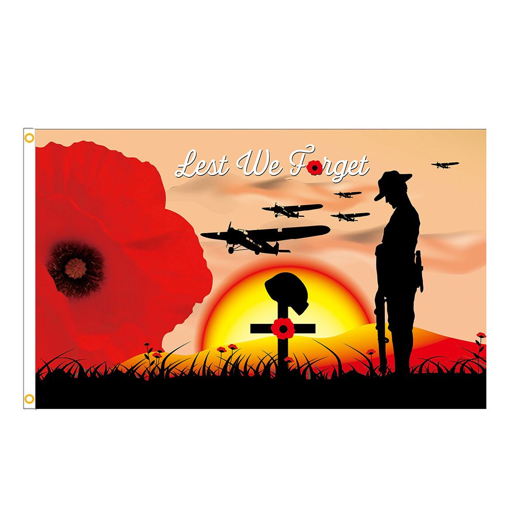 90 × 150cm Remembrance Day Banner Flag for House Outdoor Flag Single Layer Polyester Banner