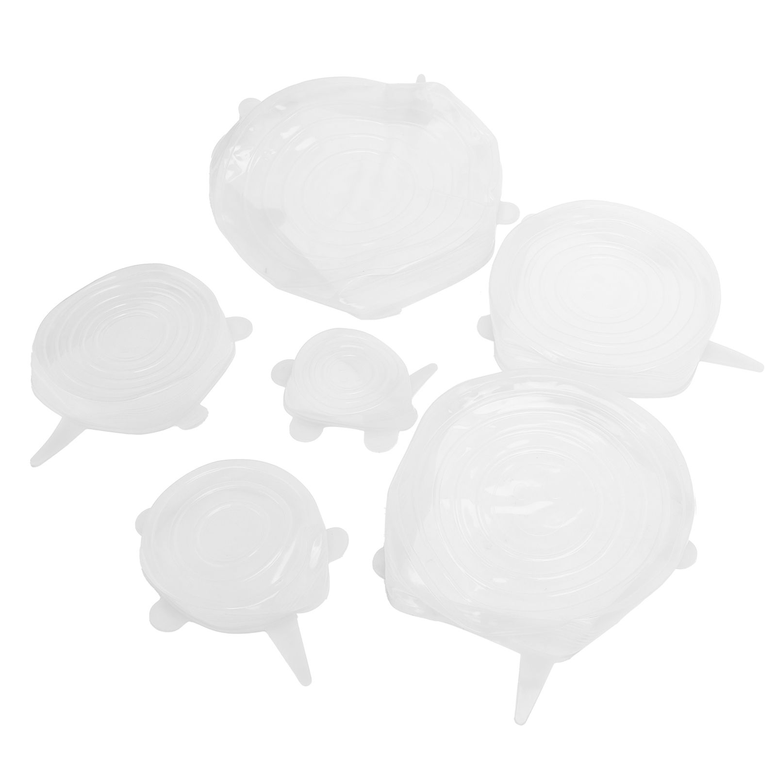 6Pcs Food Sealing Lid Expandable Reusable Vegetable Fruit Sealing Cover for Kitchen UseWhite — image 2