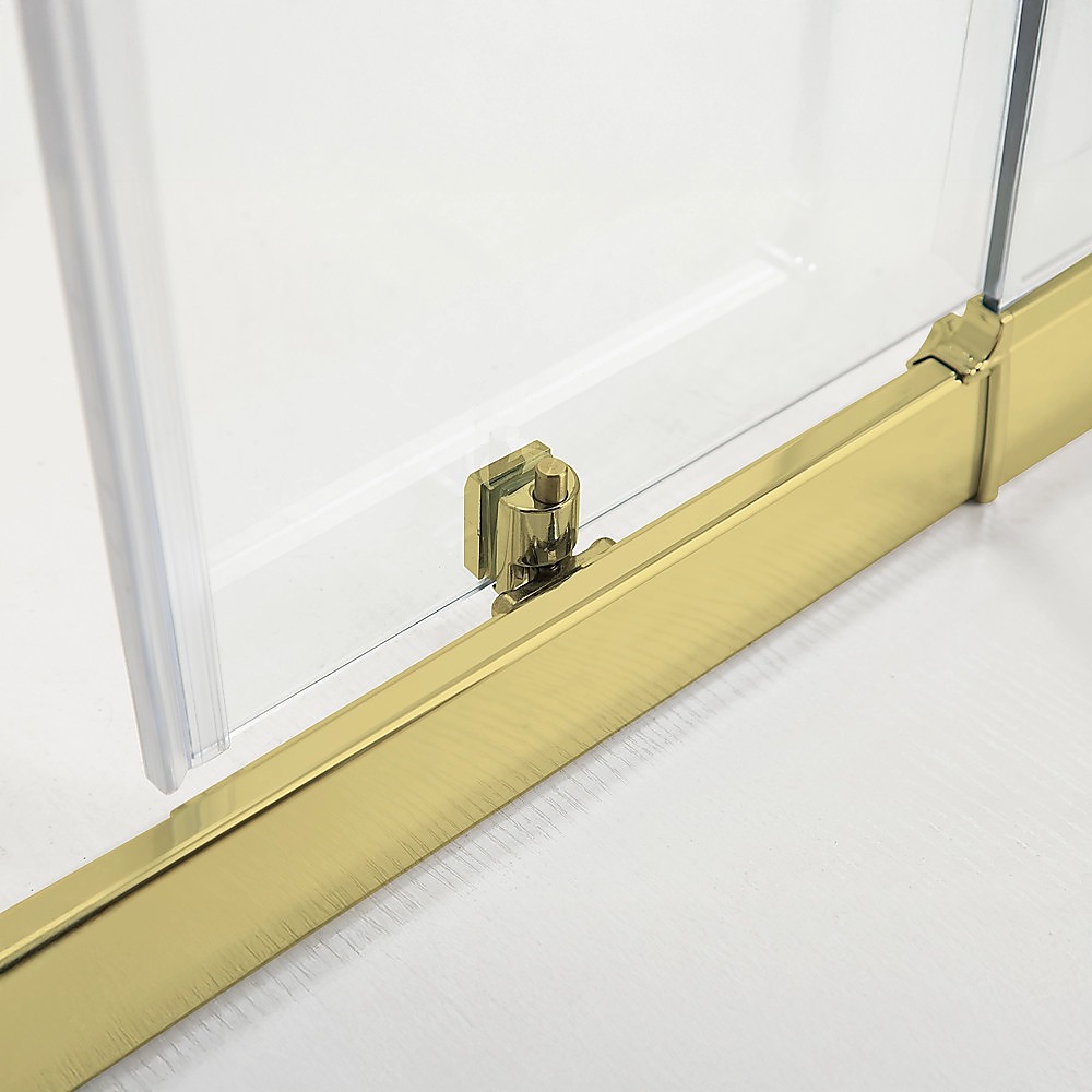 Adjustable 900x1200mm Double Sliding Door Glass Shower Screen in Gold โ image 6