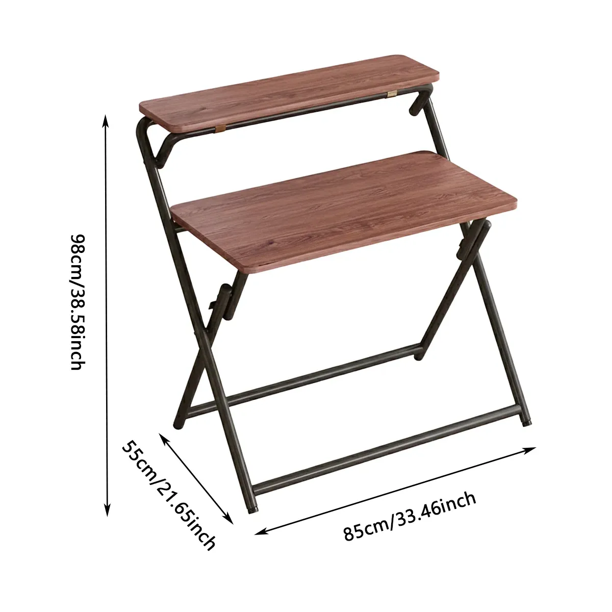 Double Layer Foldable Desk Sturdy Frame Heavy Duty for Home Office โ image 3