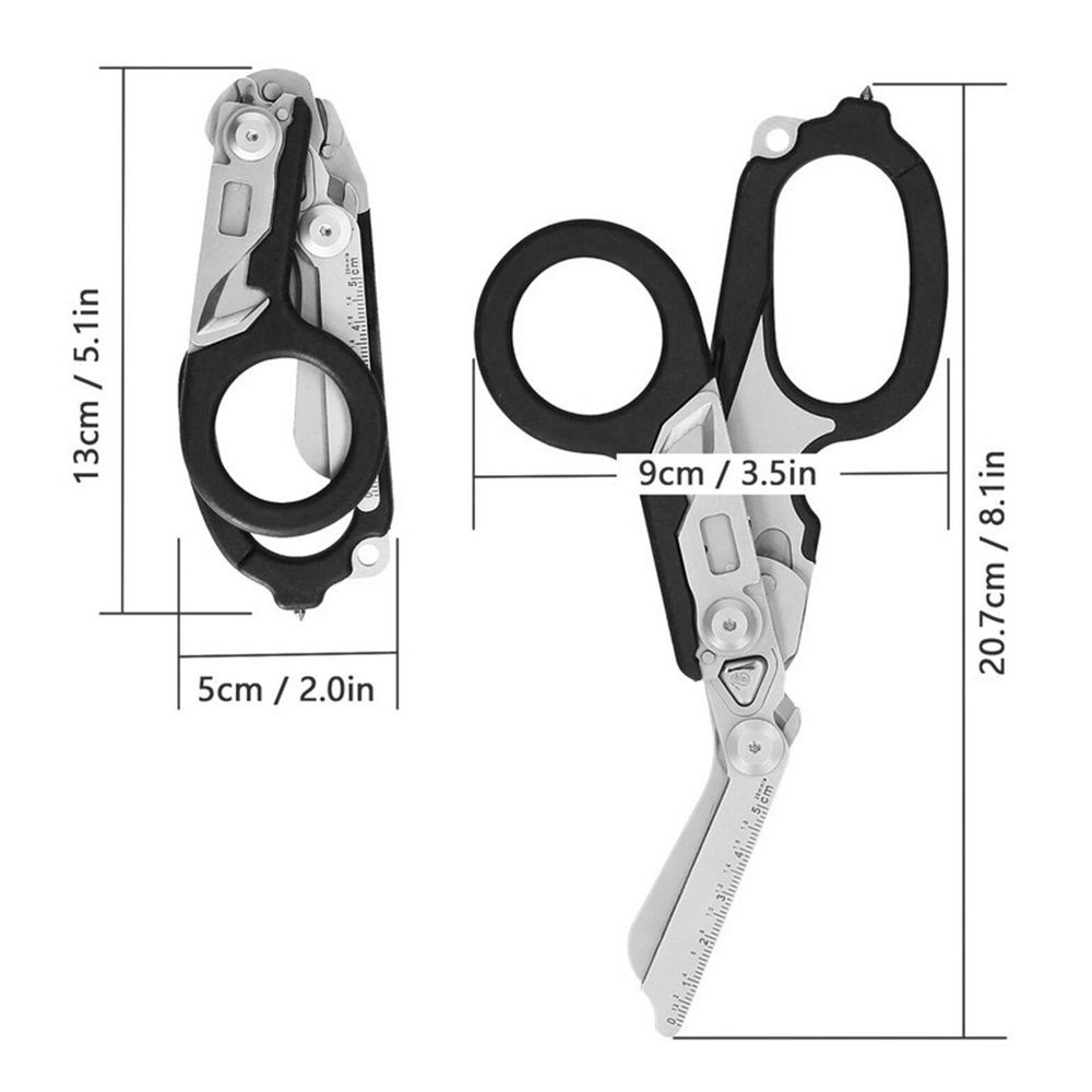 Heavy Duty 6 in 1 Multifunctional Trauma Shears Foldable | Stainless Steel emergency response scissors | Survival Shears with Holster | Trauma shears With — image 5