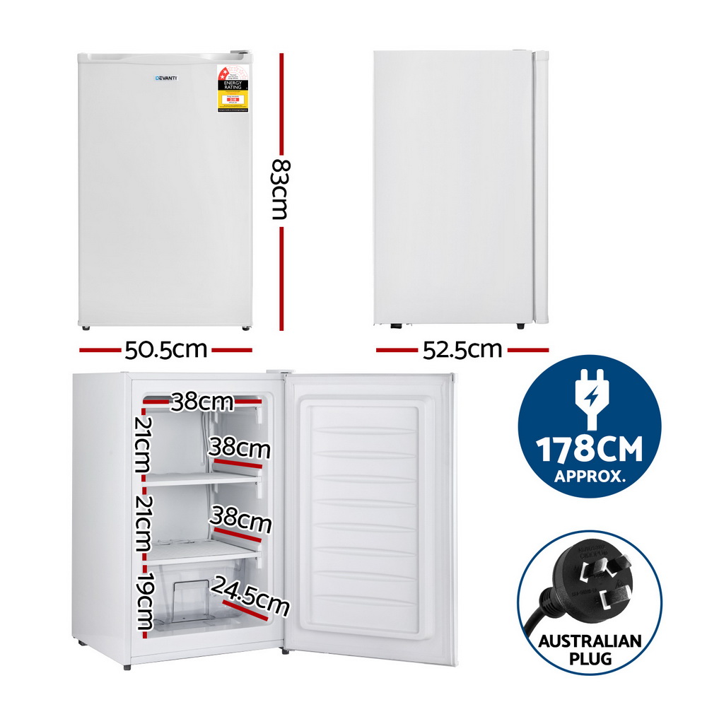 Devanti 81L Upright Freezer Fridge White — image 2