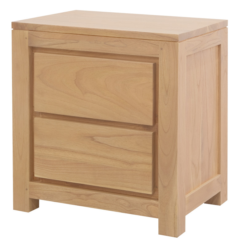 Amsterdam Solid White Cedar 2 Drawer Bedside (Natural) — image 2