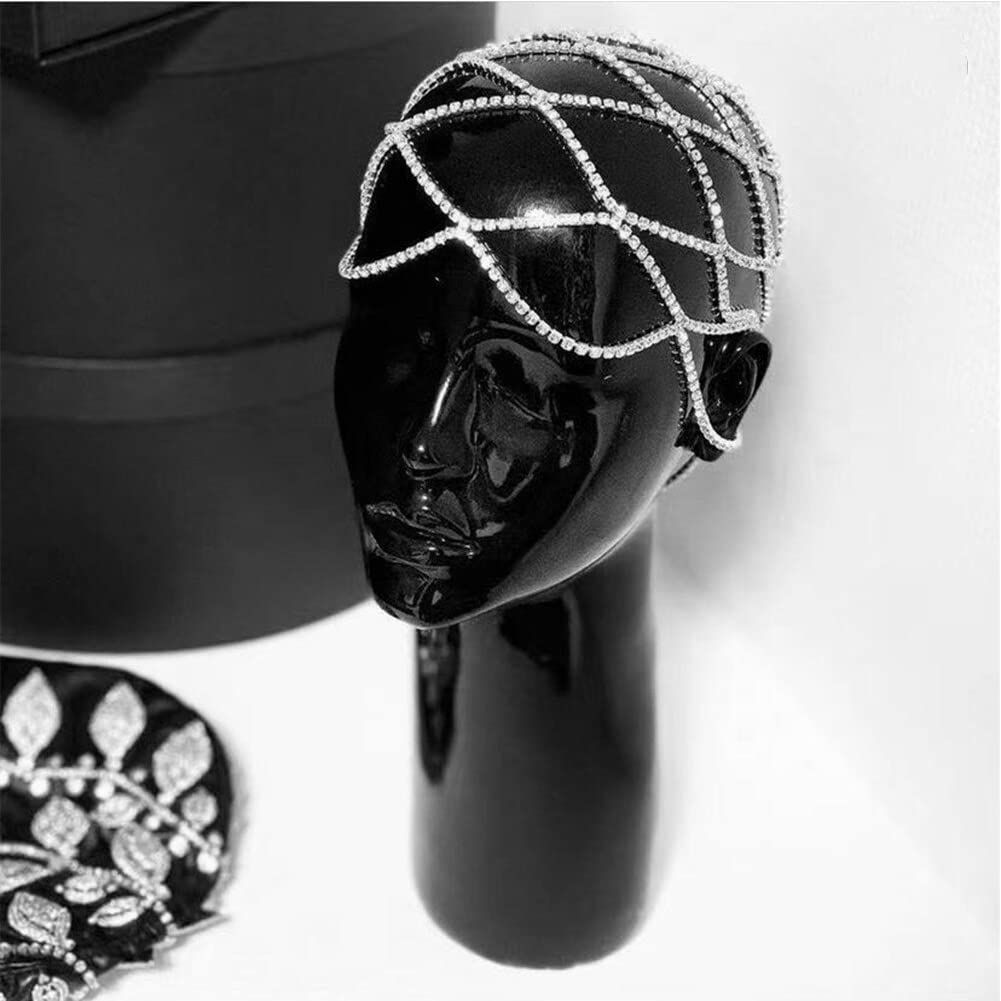 Fashionable mesh headpieces, hair accessories, bridal wedding crystals, forehead chains, jewelry, exquisite head accessories โ image 3