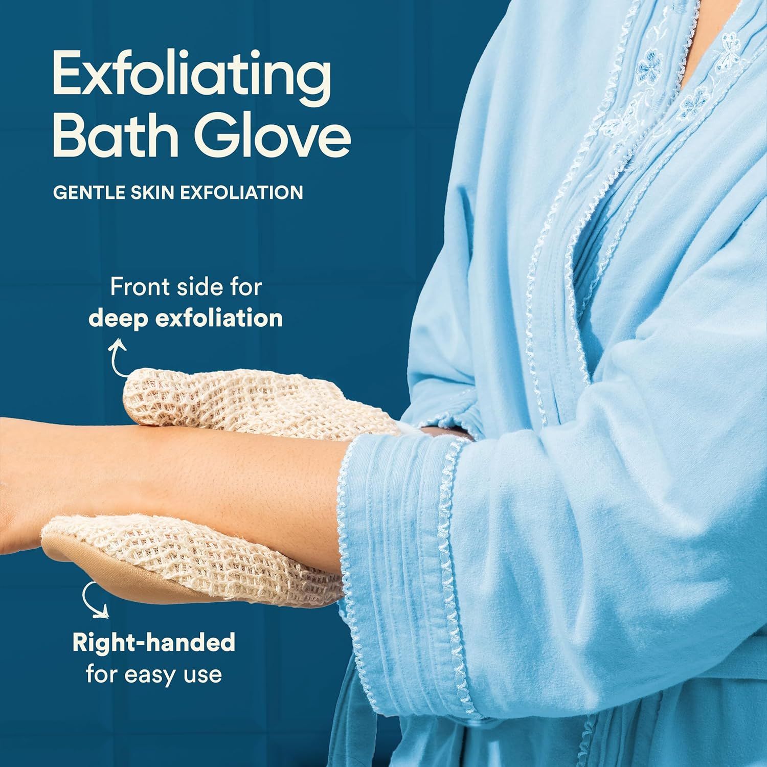 Exfoliating Bath Glove | 4 Glove | for Exfoliation & Strawberry Legs | Gently Removes Dead Skin Cells | Ramie Fabric | Prevents Ingrown Hair & Body Acne| for โ image 2