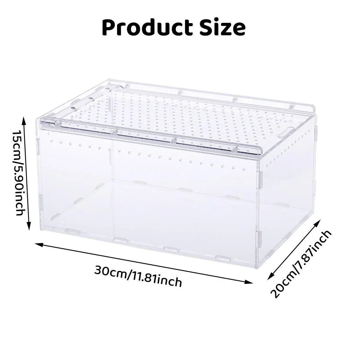 Clear Pet Box Slide Lid Reptile Breeding Habitat Panoramic View Terrarium β image 3