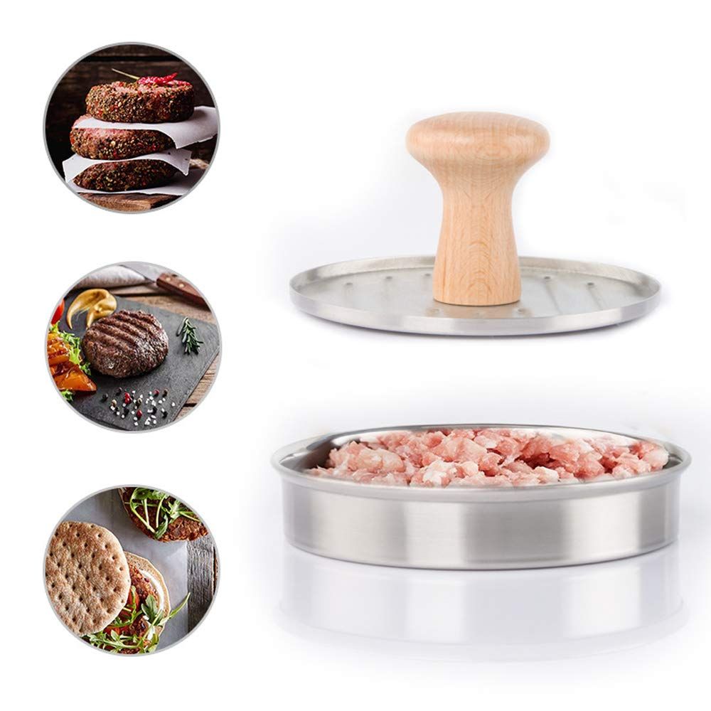 5.24" Burger Press Stuffed Hamburger Patty Maker Mold Stainless Steel Non-Stick Meat Presser Essential Grilling Accessories โ image 3