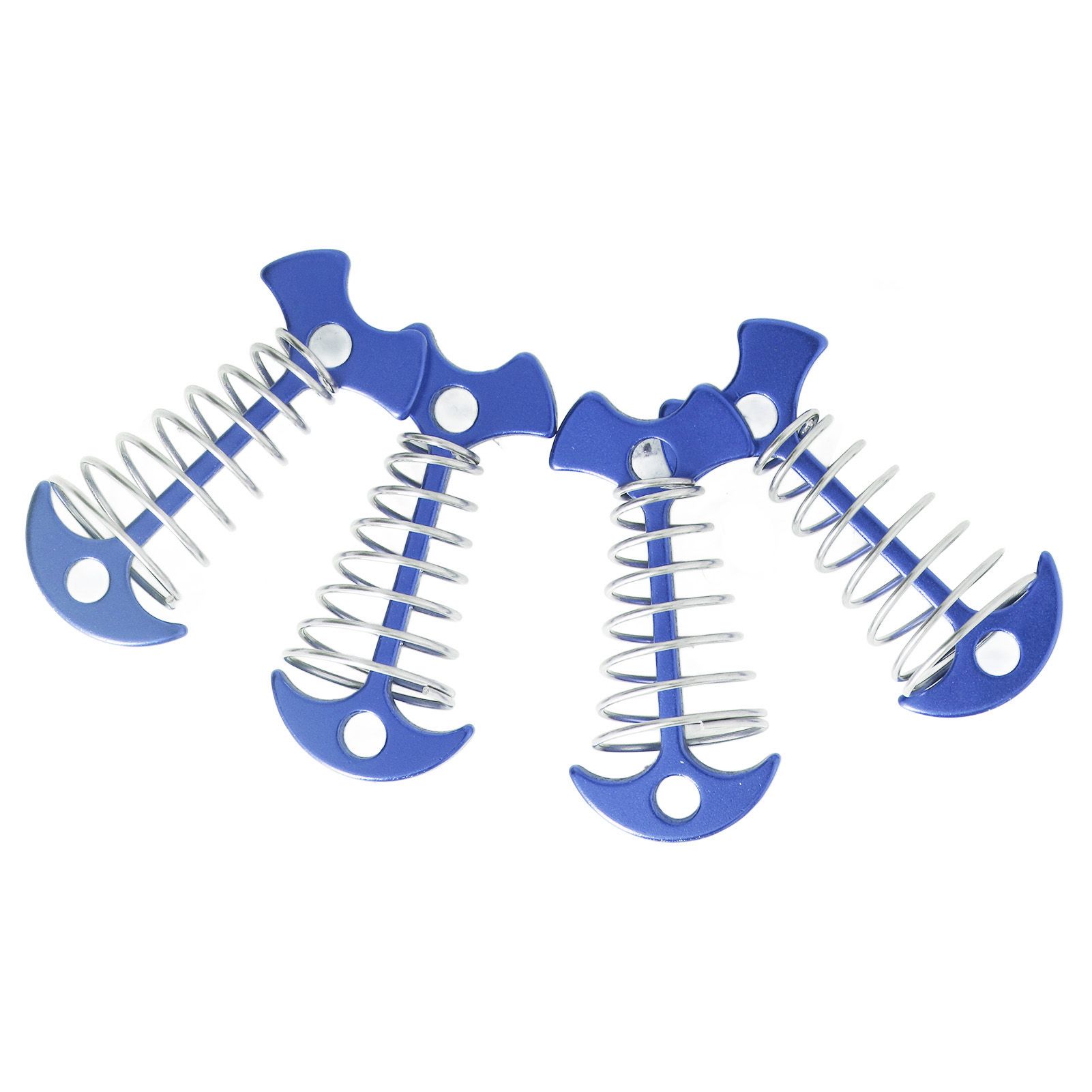 4pcs Fishbone Tent Nails Aluminum Alloy Stainless Steel Extended Plank Floor Canopy Stakes with Spring Blue โ image 5