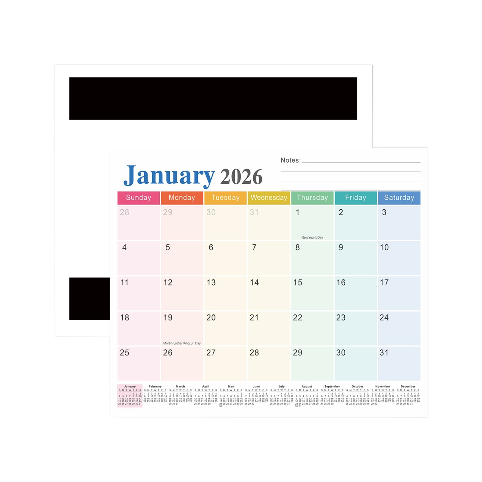 Magnetic Calendar for Refrigerator 2026-2027, 12x10" 18 Month Runs Monthly Fridge Calendar Magnet from Jan 2026 to Jun 2027 for Home School Office B — image 2
