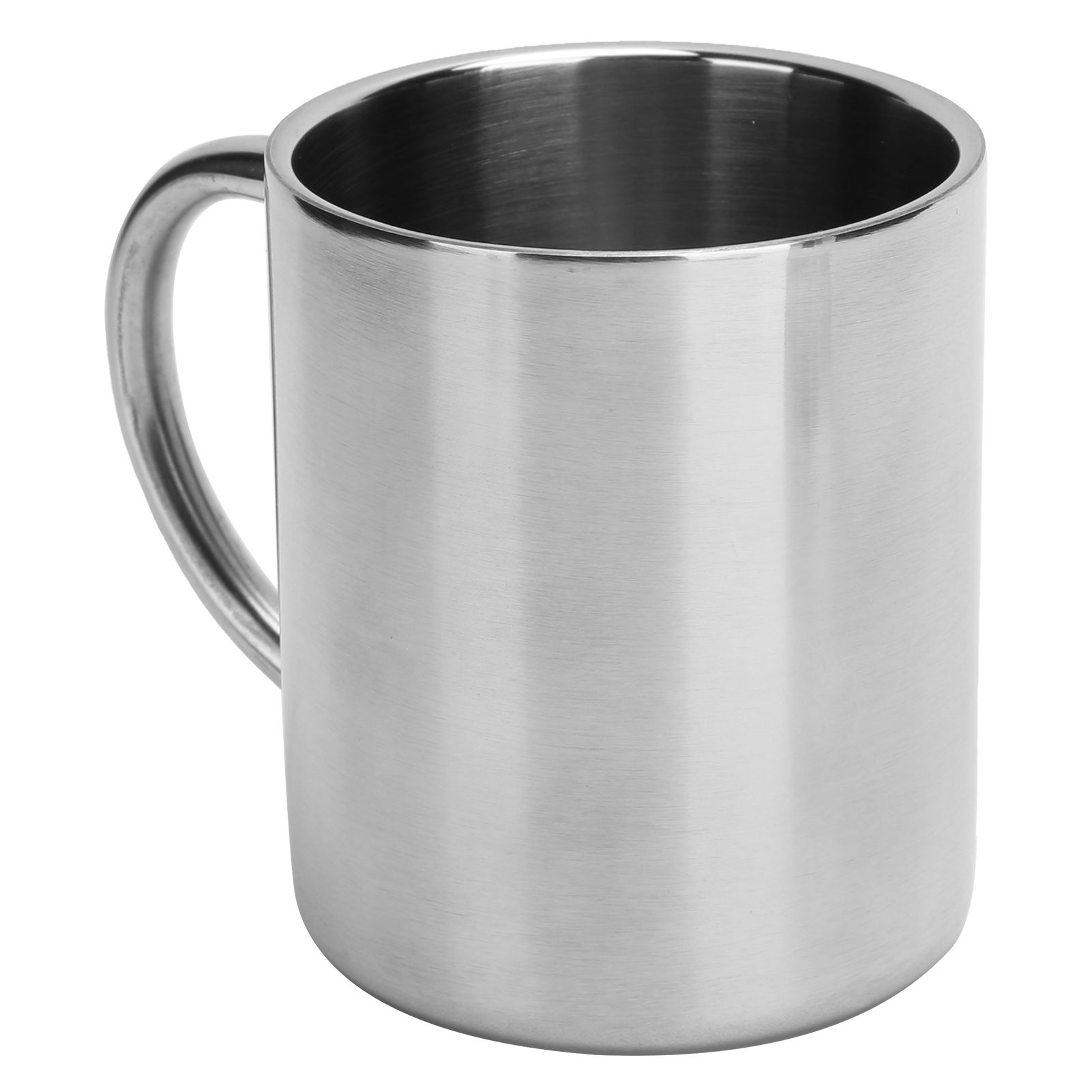 Mug Cup 304 Stainless Steel Sanding Mirror Finish Portable Coffee Cup with Handle 300ml — image 2