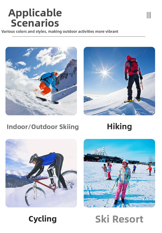 Outdoor sports products, Winter skiing anti UV card myopia cylindrical double-layer anti fog skiing goggles โ image 3