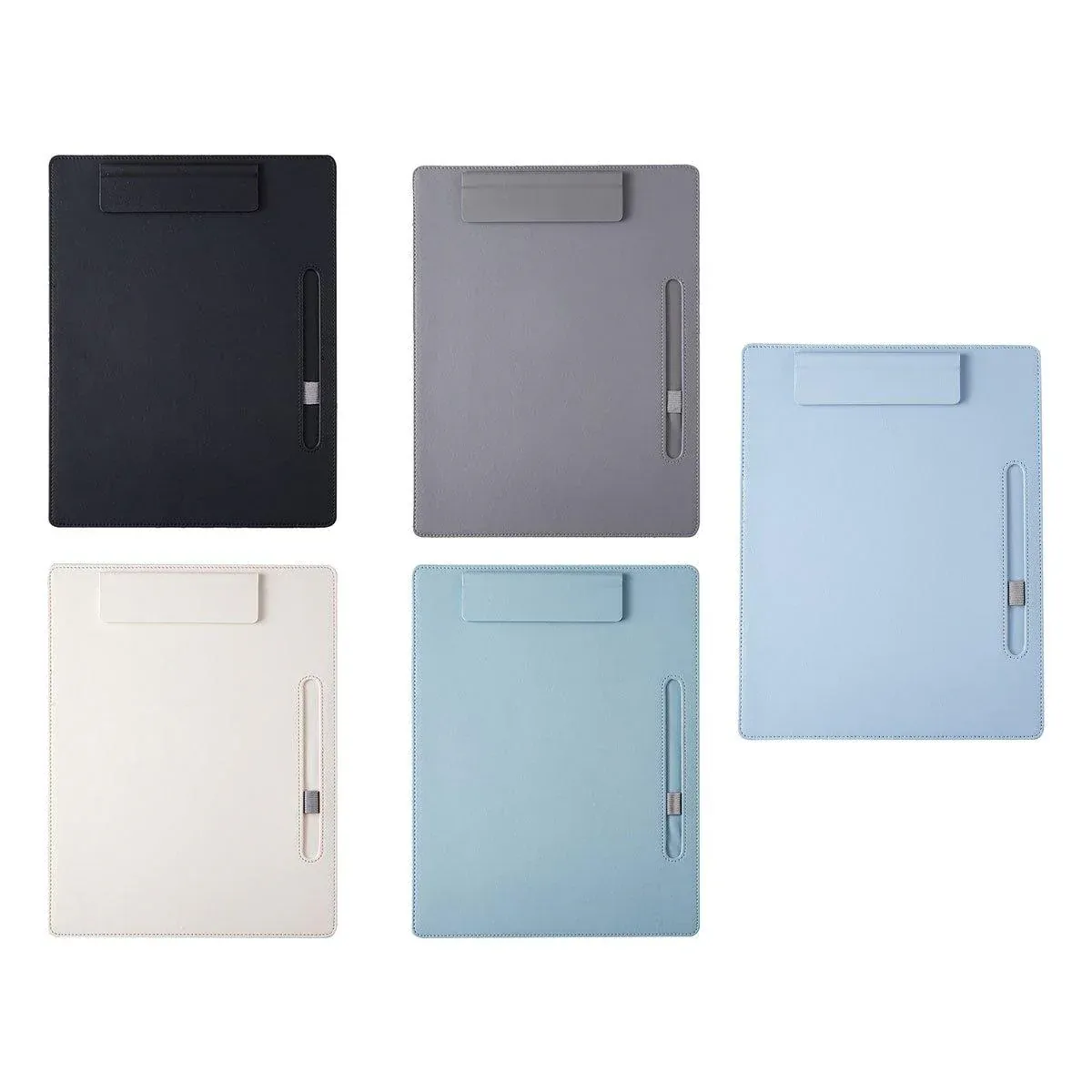 2pcs Leather Clipboard Conference File Holder Hotel Menu Pad Durable Board Clip - Black — image 3
