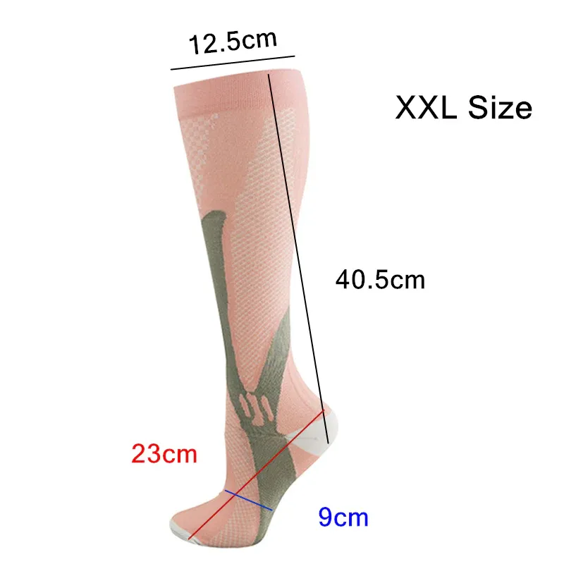 Copper Compression Socks for Running Travel Sports Anti Fatigue Support XXL Unisex - Blue — image 4