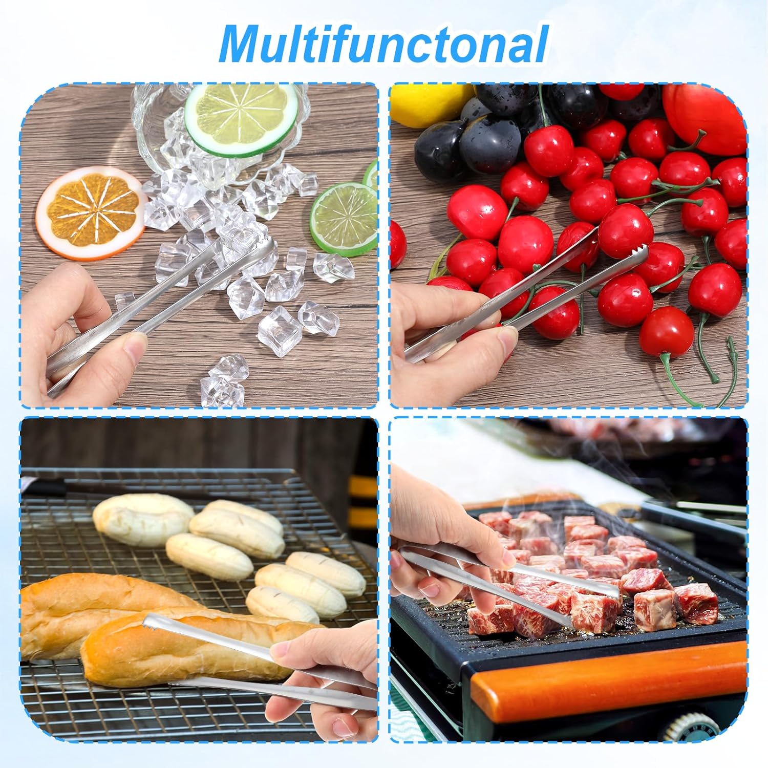 2PCS Egg Chalaza Removal Tool,Stainless Steel Tongs,Toothed Design Eggshell Fragment Membrane Remover Tong,Multipurpose Kitchen Tool for Cooking Food Cake — image 5
