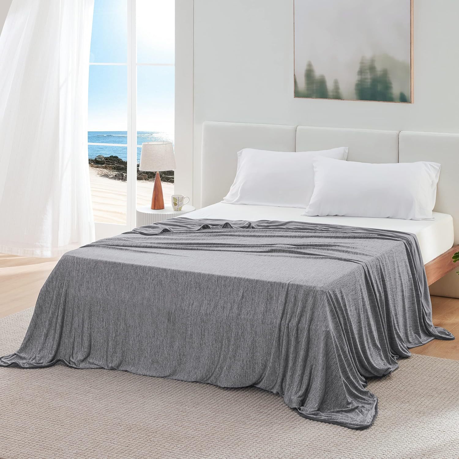 Blue Cooling Throw Blanket 100x150CM - Ultra Lightweight Breathable All-Season Quilt, Hand / Machine Washable — image 2