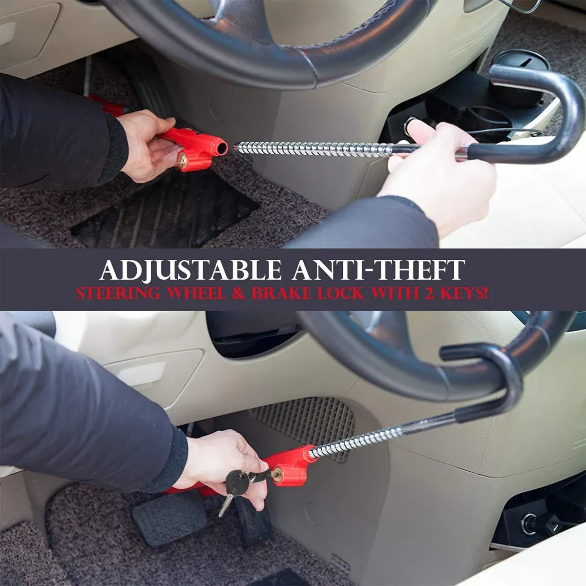 Multifunctional Car Steering Wheel Lock Anti-Theft Vehicle Security โ image 5