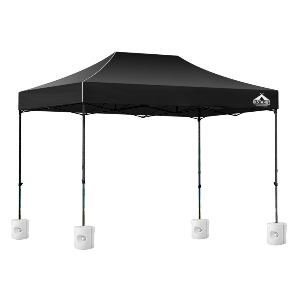 Instahut Gazebo Pop Up Marquee 3x4.5 Folding 500D Wedding Tent Base Pod Black โ image 2