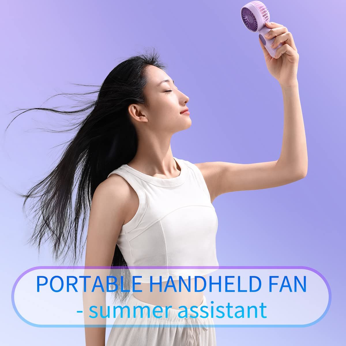 Portable Mini Fan 3-pack Handheld Personal Small Fan with 3-speed for Travel, USB Rechargeable Battery Operated Eyelash Fan — image 4