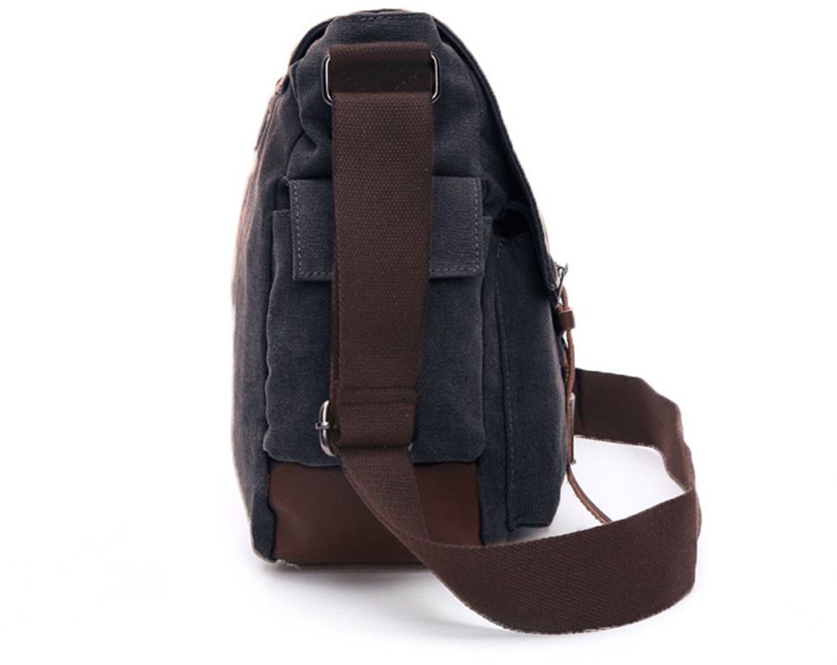 Mens Canvas Laptop Messenger Bag With Multiple Compartments And Adjustable Shoulder Strap For Work And School Fits, 16 in — image 4