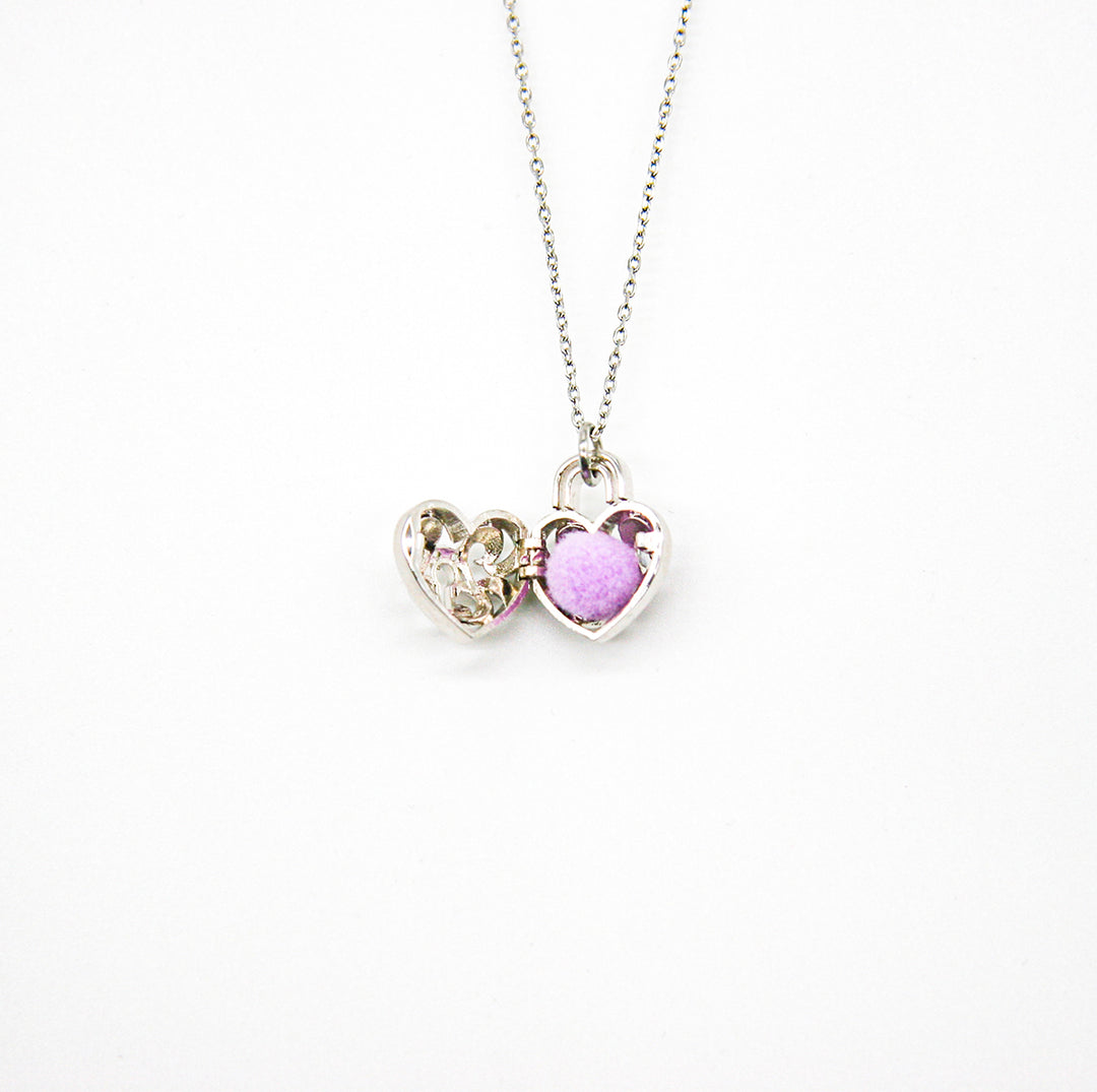 Gift Box - Heart Lock White Gold Aroma Necklace + Purify Oil Blend — image 6