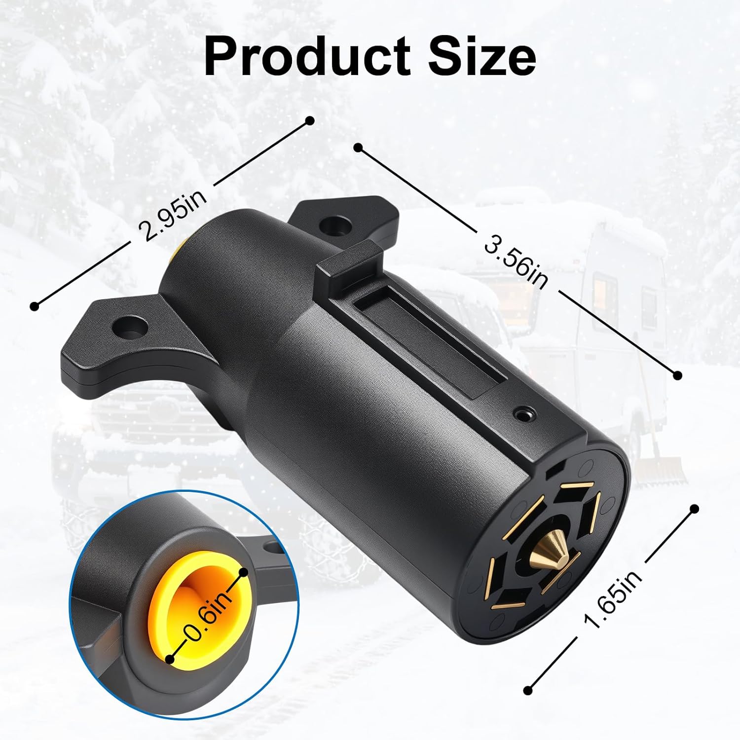 7 Way Trailer Plug (2 Pack), 12V 7 Pin Trailer Wiring Replacement Plug, 7 Point Round RV-Style Trailer Light Connector Towing Wiring Harness Connector for RV — image 3