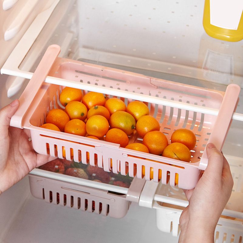 Fridge Drawer Organizer Retractable Multifunction Space Saving Refrigerator Storage Box Pink 20.5x16.4x7.6cm / 8.1x6.5x3.0in โ image 6