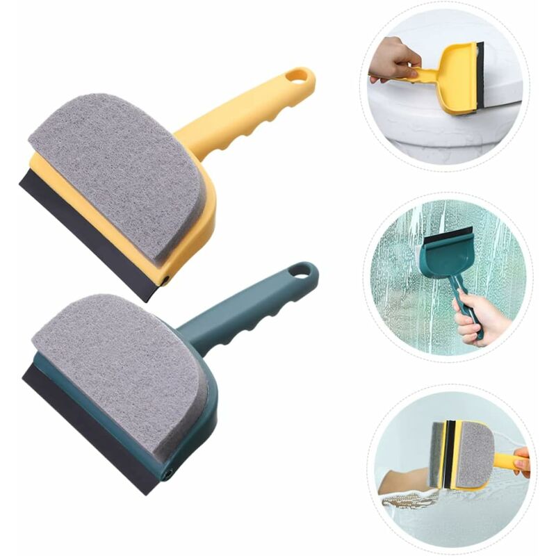 2 pcs Glass Wiper Bath Cleaner Household Floor Cleaners Double-Sided Window Cleaning Sponge Glass Cleaner โ image 3