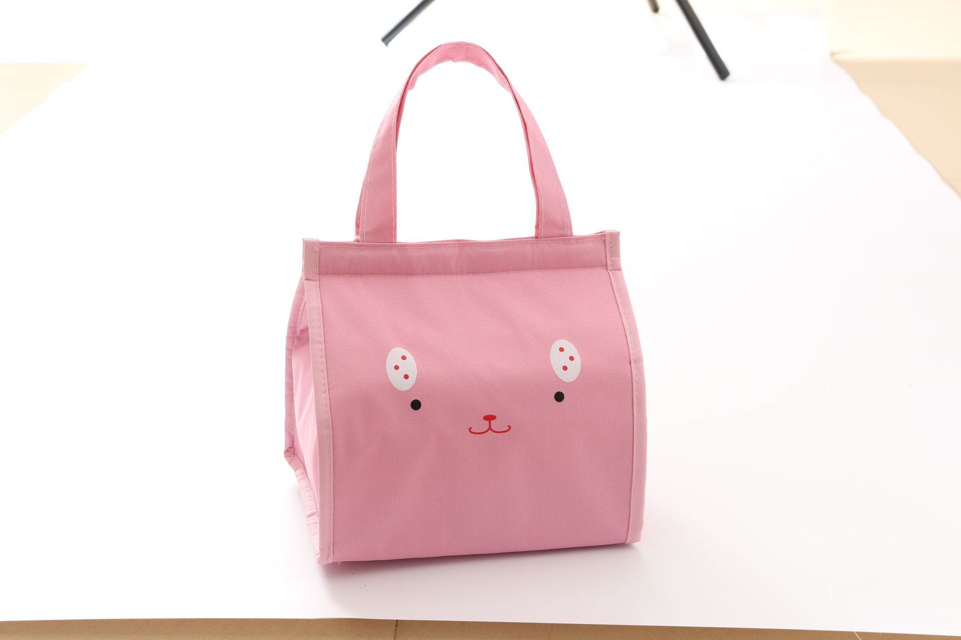 Children Lunch Bag Portable Insulated Oxford Cloth Cat Head pink B3-3