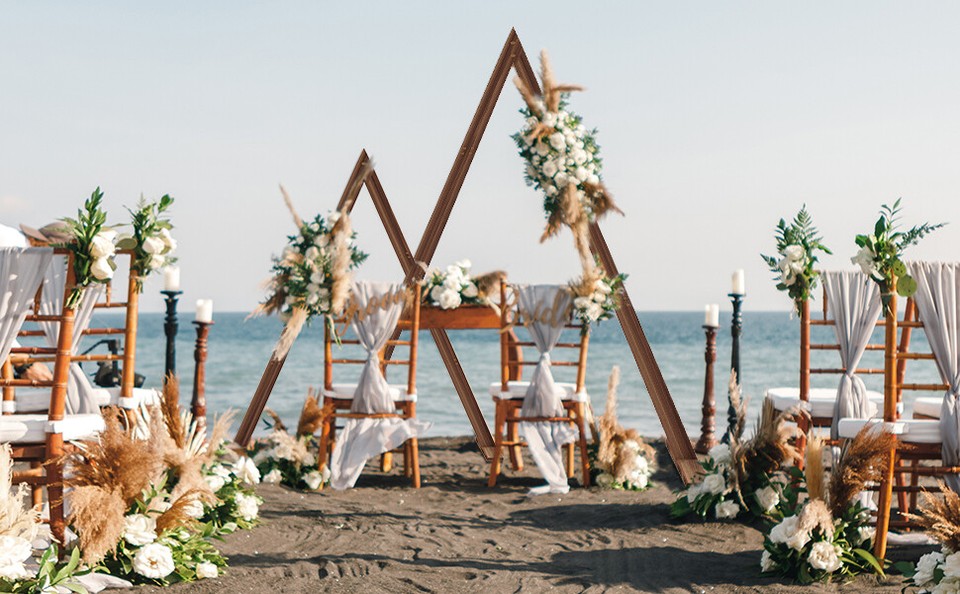 Set of 2 Nesting Wood Wedding Arch Huge Decorative Garden Wedding Backdrop Stand โ image 5
