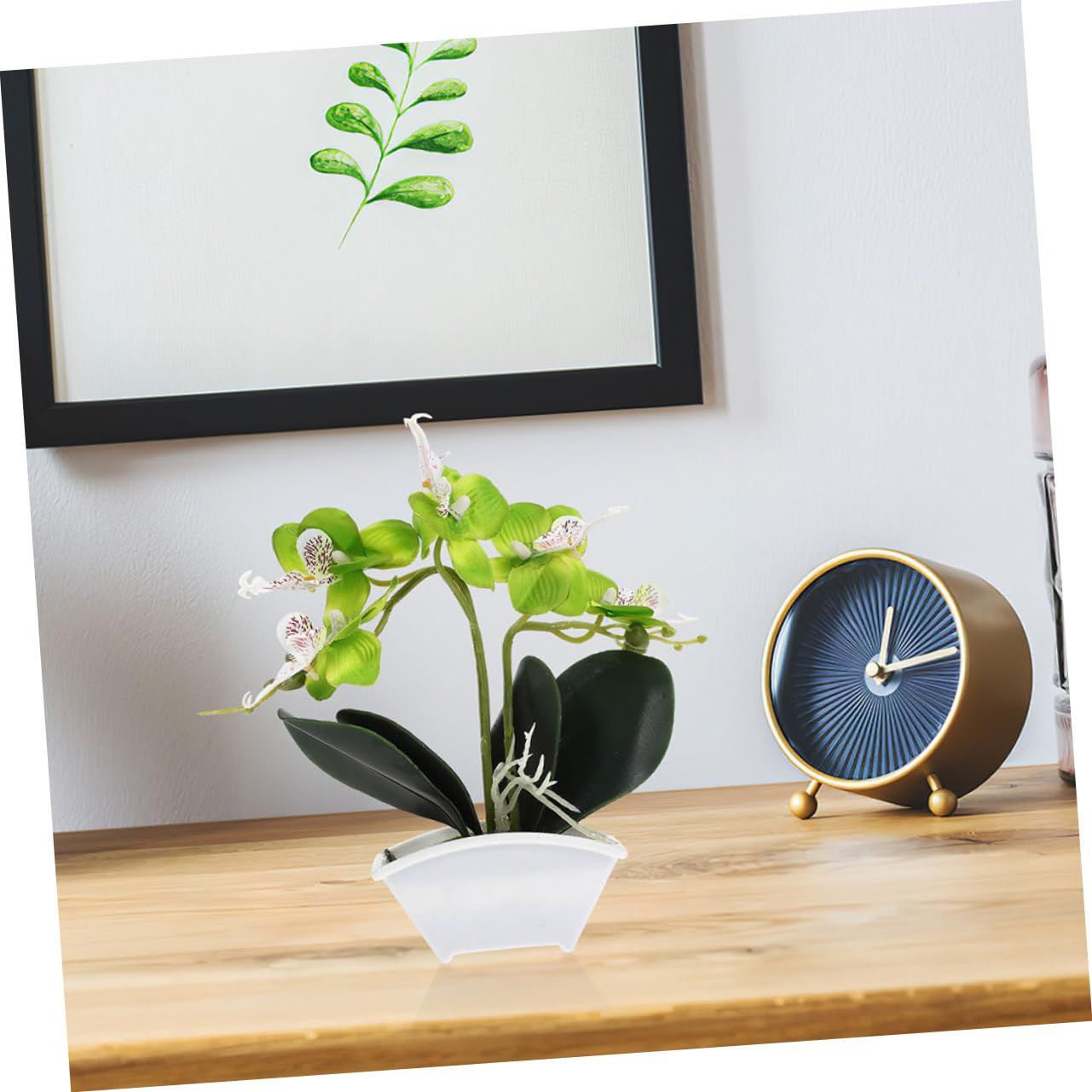 2pcs Simulation Phalaenopsis Lifelike Potted Flower Faux Potted Flower Small Fake Bonsai Ornaments Simulated Potted — image 2