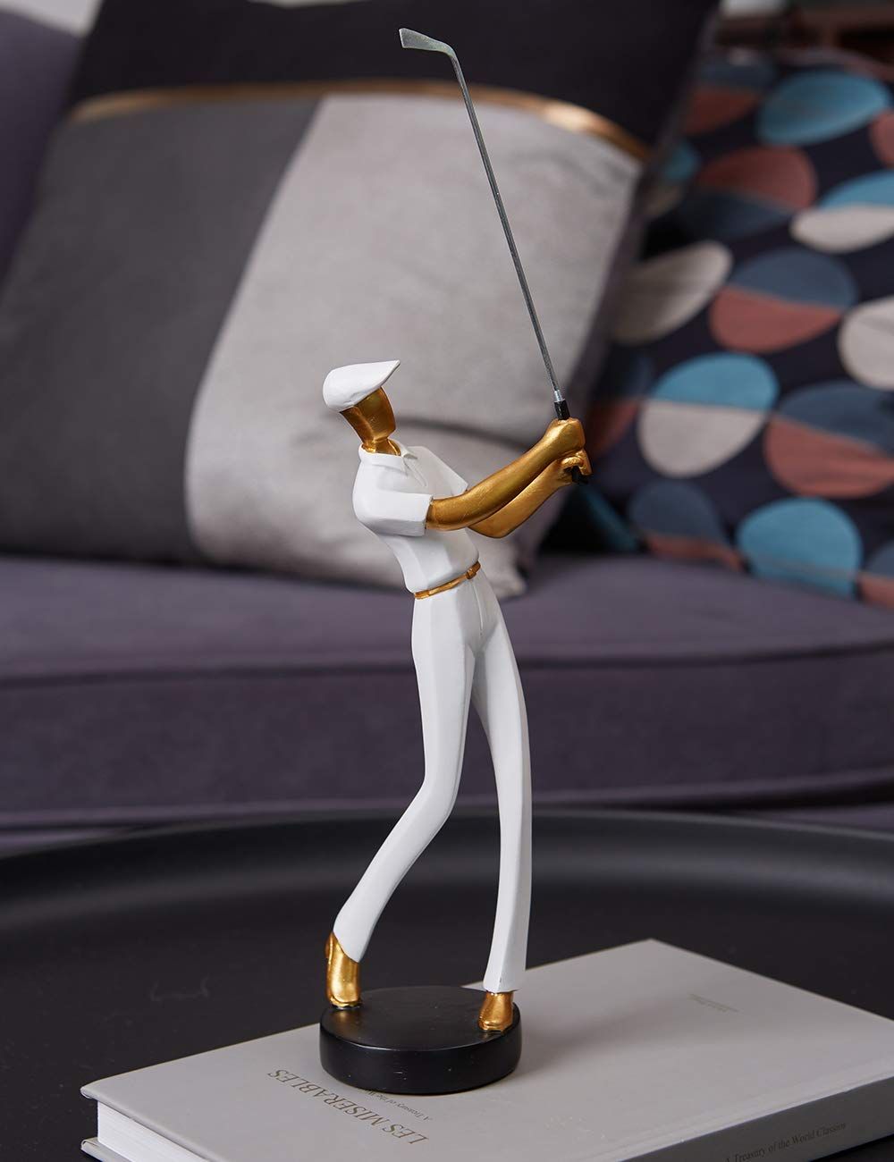 Decor Figurine Statue Modern Sculpture Home Gifts Table Centerpiece Crafts Arts 10inch-Golf White-Home Decoration Collection — image 2