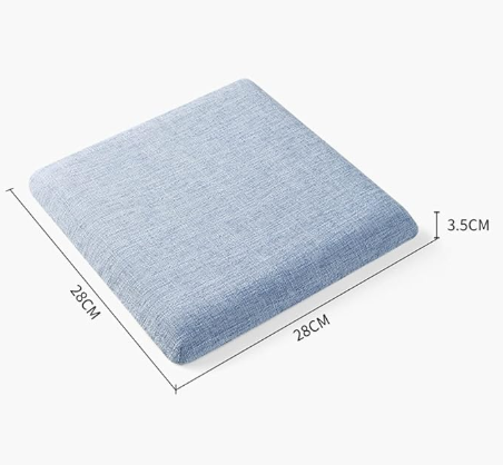 Square bar stool cushion with ties, breathable and non-slip square chair pad, 28*28*3.5 cm memory foam children's stool cushion (Cat design) β image 3