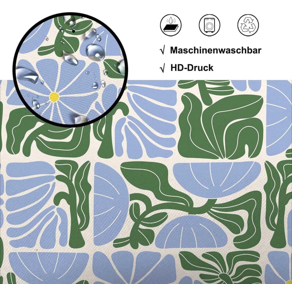 Bohemian Shower Curtain with 12 Hooks, Multicolored Abstract Floral Pattern Retro Patchwork Geometric Plants, 180 × 180 cm — image 3