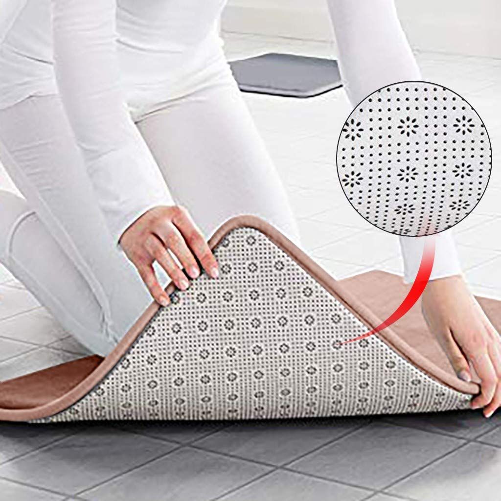Memory Foam Bath Mat 40*60cm, Extra Soft Absorbent Bathroom Rugs Non Slip Bath Rug Runner for Shower Bathroom Floors, Pink — image 2