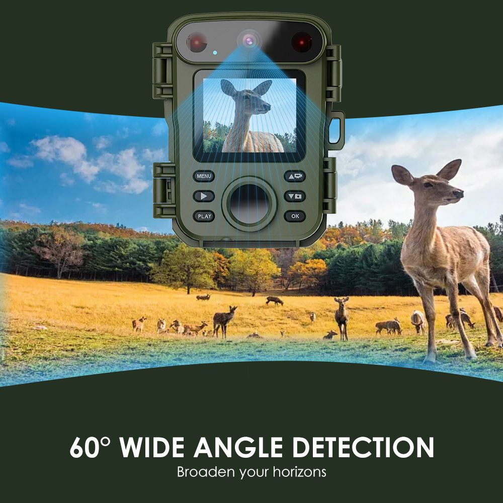 32MP 1080P Infrared Night Vision Scouting Camera, IP66 Waterproof Outdoor Wildlife Sensor Camera with 2" Color Screen & 20m PIR Range for Home Farm Security โ image 5