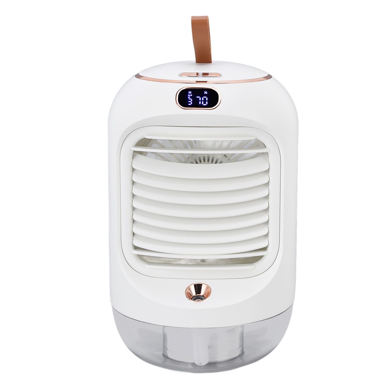 Mini Air Conditioner Humidifier Aromather 3 Gears 5 Blades USB Charging Night Light Water Cooling Fan White — image 2